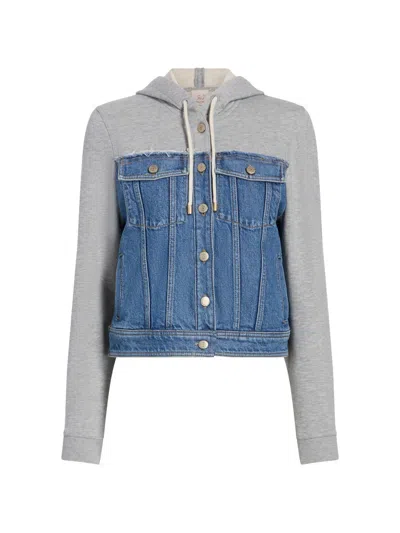 Cinq À Sept Sutton Hooded Denim Jacket In Blue
