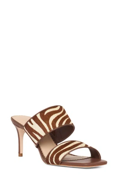 Cinq À Sept Sutton Zebra Haircalf Slide Sandal In Multi
