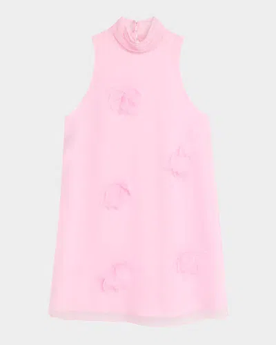 Cinq À Sept Sylvia Floral High-neck Mini Dress In Light Carnation