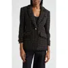 Cinq À Sept Sylvie Metallic Tweed Blazer In Black/ Gold