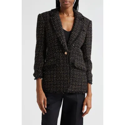Cinq À Sept Sylvie Metallic Tweed Blazer In Black/gold