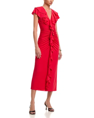 Cinq À Sept Tallis Ruffled V-neck Maxi Dress In Pink