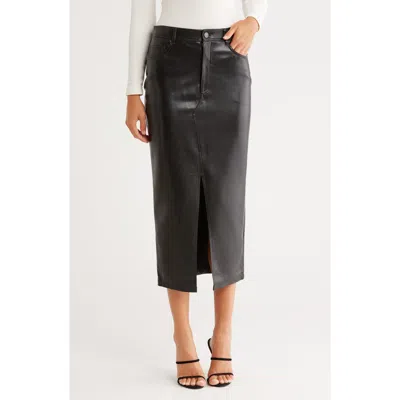 Cinq À Sept Tana Faux Leather Midi Skirt In Black