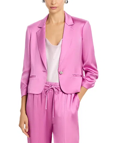 Cinq À Sept Cinq A Sept Textured Satin Jacket In Purple