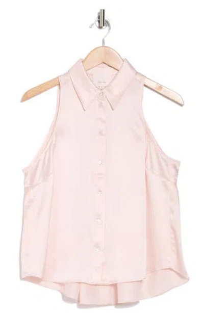 Cinq À Sept Theodora Silk Button-up Shirt In Icy Pink