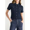 Cinq À Sept Tiana Short Sleeve Shirt In Blue