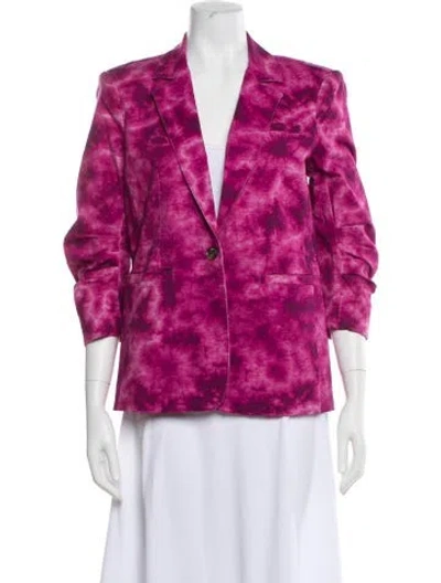 Pre-owned Cinq À Sept Tie-dye Print Blazer In Pink