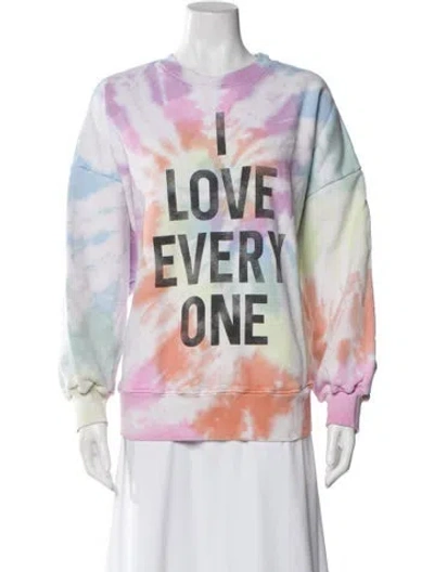 Pre-owned Cinq À Sept Tie-dye Print Crew Neck Sweatshirt In Purple