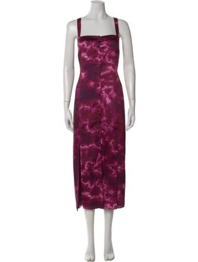 Pre-owned Cinq À Sept Tie-dye Print Midi Length Dress W/ Tags In Multi