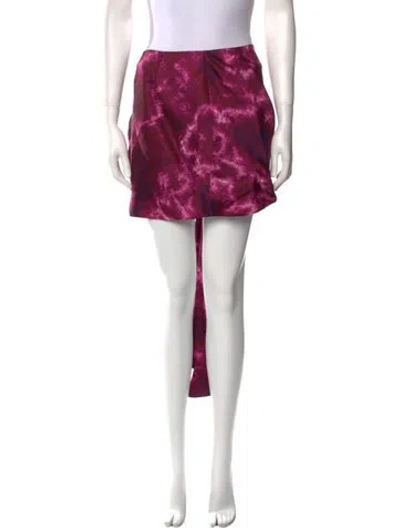 Pre-owned Cinq À Sept Tie-dye Print Midi Length Skirt In Purple