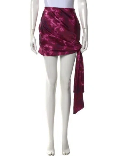 Pre-owned Cinq À Sept Tie-dye Print Mini Skirt In Purple