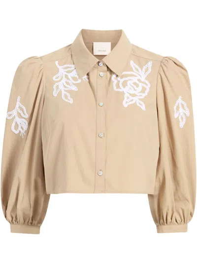 Cinq À Sept Tilda Top In Khaki/white