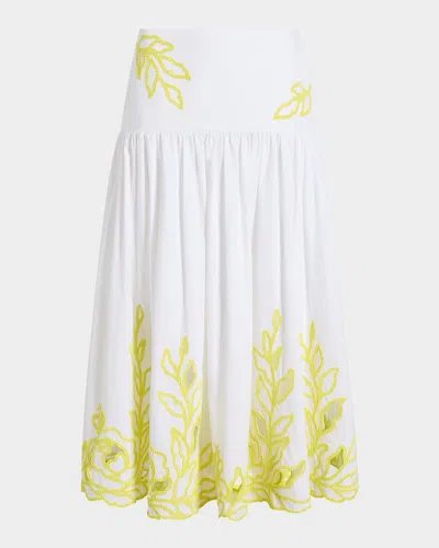 Cinq À Sept Tilda Trailing Peonies Skirt In White