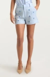 Cinq À Sept Cinq A Sept Tora Embellished Shorts In Blue Hydrangea