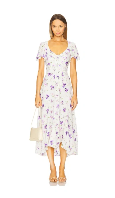 CINQ À SEPT TOSSED MIDI DRESS