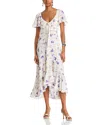 Cinq À Sept Cinq A Sept Tossed Poppies Isha Dress In Ivory Multi