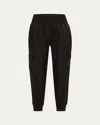 Cinq À Sept Tous Les Jours Giles Satin Jogger Pants In Black