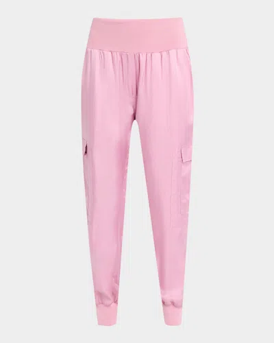 Cinq À Sept Tous Les Jours Giles Satin Jogger Pants In Mauve Orchid
