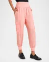 Cinq À Sept Giles Cupro Crop Cargo Joggers In Pink Poppy
