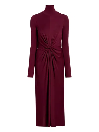 Cinq À Sept Tovianna Knotted Midi Dress In Burgundy