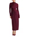 Cinq À Sept Cinq A Sept Tovianna Mock Neck Dress In Burgundy