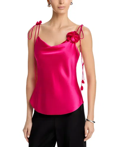 Cinq À Sept Cinq A Sept Trailing Flower Marta Silk Camisole Top In Pink