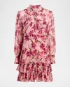 Cinq À Sept Trailing Hibiscus Lupetto Dress In Pink