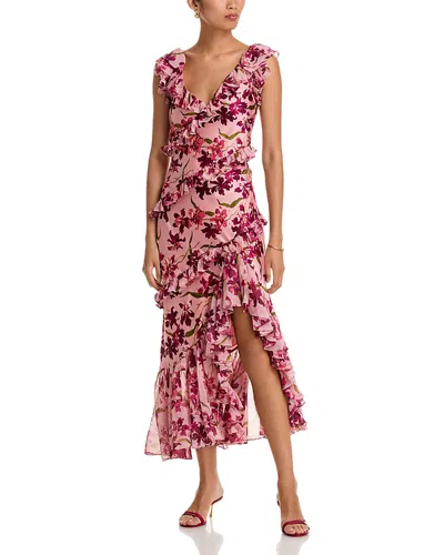 Cinq À Sept Cinq A Sept Trailing Hibiscus Ora Dress In Pink