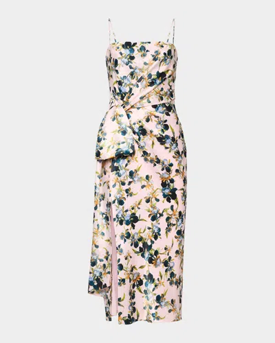 Cinq À Sept Trailing Iris Midi Dress In Multi