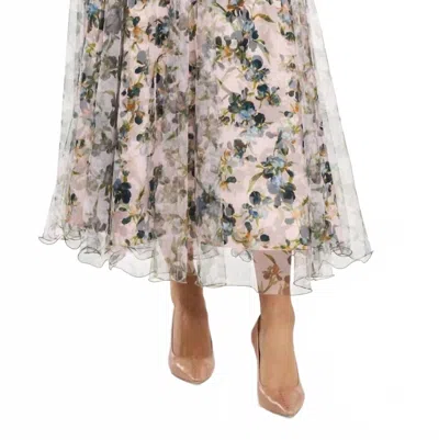 Cinq À Sept Trailing Iris Sofia Skirt In Rosy Cloud Multi In Pink