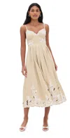 Cinq À Sept Maude Embroidered A-line Dress In Brown