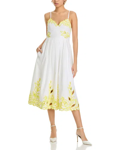 Cinq À Sept Cinq A Sept Trailing Peonies Maude Dress In White/golden Glow