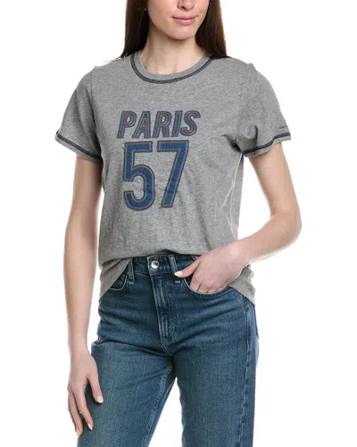 Cinq À Sept Trapunto Denim Heather T-shirt In Gray