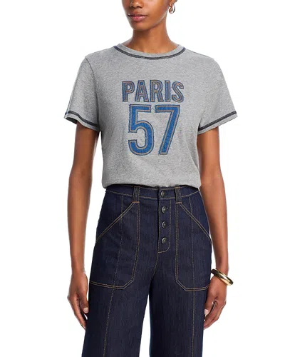 Cinq À Sept Cinq A Sept Trapunto Denim Tee In Brown
