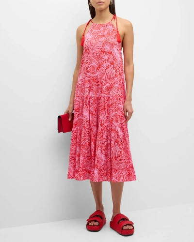 Cinq À Sept Tropical Inkblot Winnie Maxi Dress In Bisou/bubblegum