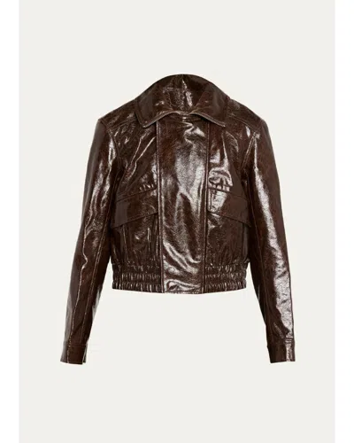 Cinq À Sept Cinq A Sept Tumbled Faux Leather Zip Front Jacket In Gray