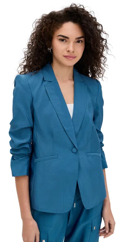 Cinq À Sept Tumbled Woven Khloe Blazer Blue Corn