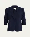 Cinq À Sept Tumbled Woven Khloe Blazer In Navy