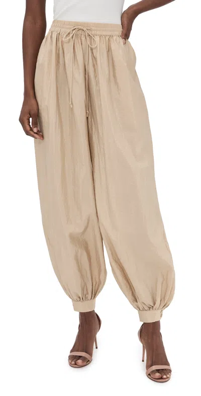 Cinq À Sept Tumbled Woven Verne Pants Khaki In Neutral