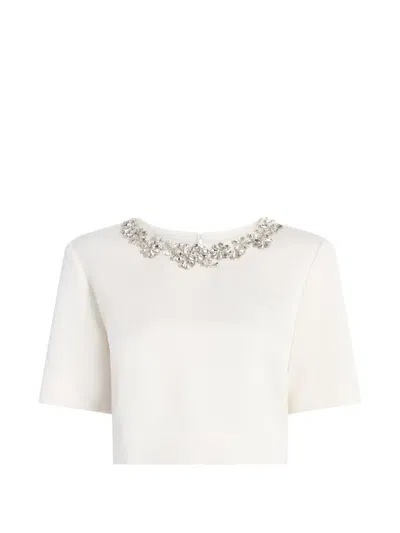 Cinq À Sept Cinq A Sept Tumbling Flowers Crop Top In White