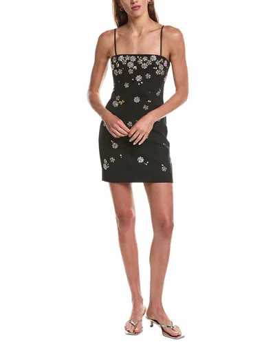 Cinq À Sept Tumbling Flowers Samia Mini Dress In Black