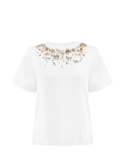 Cinq À Sept Tumbling Flowers T-shirt In White