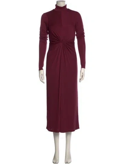 Pre-owned Cinq À Sept Turtleneck Long Dress W/ Tags In Burgundy