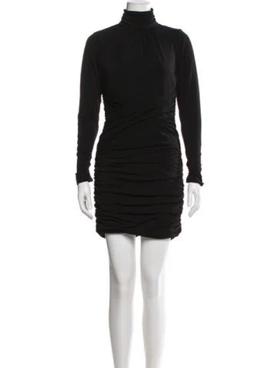 Pre-owned Cinq À Sept Turtleneck Mini Dress In Black