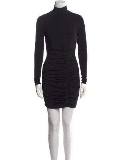 Pre-owned Cinq À Sept Turtleneck Mini Dress In Black