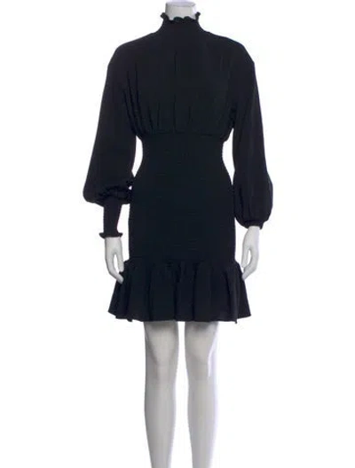 Pre-owned Cinq À Sept Turtleneck Mini Dress In Black