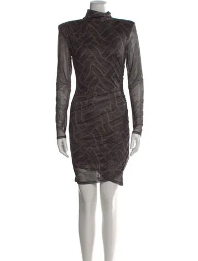 Pre-owned Cinq À Sept Turtleneck Mini Dress In Black