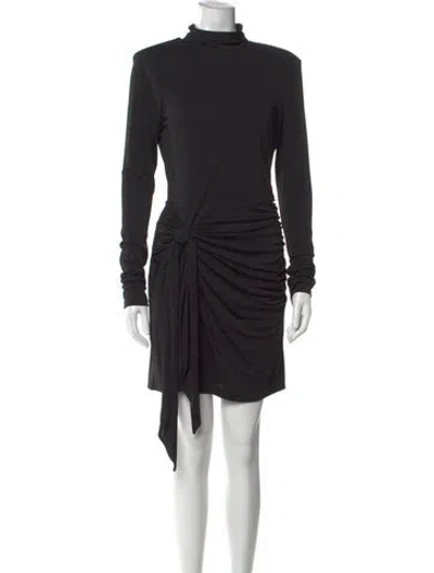 Pre-owned Cinq À Sept Turtleneck Mini Dress In Black
