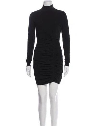 Pre-owned Cinq À Sept Turtleneck Mini Dress In Blue