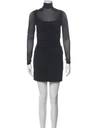 Pre-owned Cinq À Sept Turtleneck Mini Dress W/ Tags In Gray